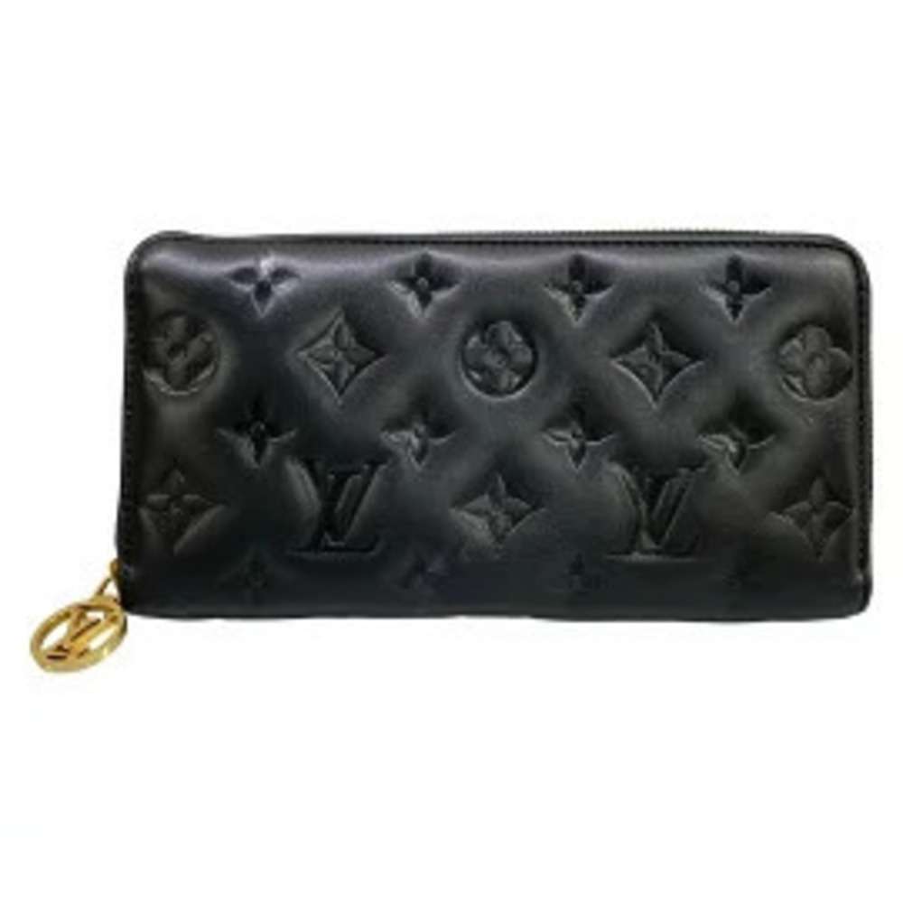 LOUIS VUITTON Zippy Wallet Long Noir Black Leather